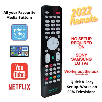 NEU SONY TV FERNBEDIENUNG UNIVERSAL ERSATZ SMART TV LED 3D YOUTUBE NETFLIX