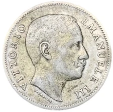 1 LIRA 1907 - AQUILA SABAUDA - VITTORIO EMANUELE III - REGNO D'ITALIA - BB -