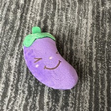 Soft Cuddly Eggplant Plush Vegetable Cute Soft Stuffed Animal Face Squint Eyes