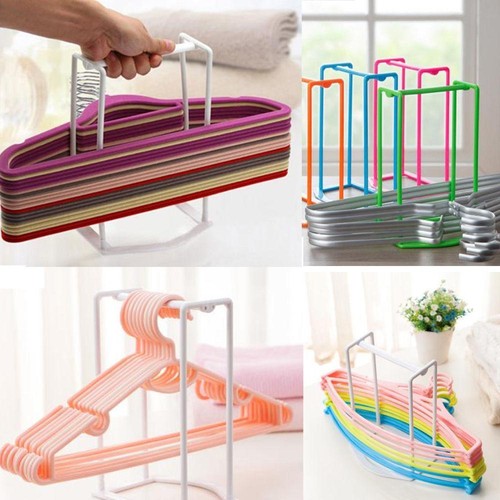 Multi Use Home Plastic Laundry Clothes Organizer Hanger Stacker Storage Rack R - Picture 2 of 16