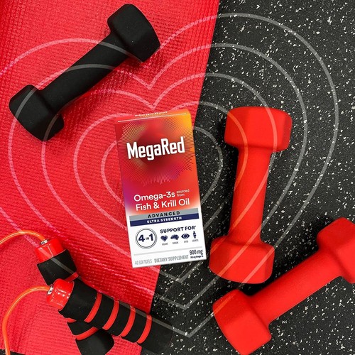 MegaRed Fish Oil + Krill Oil 900mg Omega 3 Supplement with EPA & DHA, Supports H - Picture 5 of 10