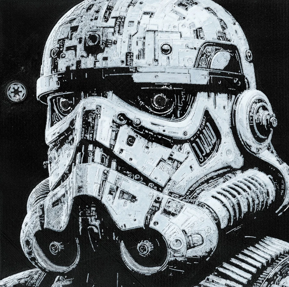 🎨 STAR WARS Art - Storm Trooper - Large Decal Case Mod Magnet - Image 2 of 3