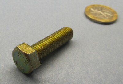 Bolt, Zinc Yellow Steel 8.8 Metric, FT, M8 x 1.25 x 30 mm Length, 10 Pc