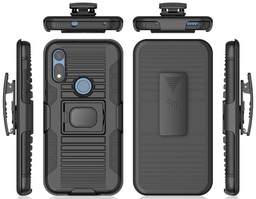 Noir Robuste Prise Étui Avec Support Bague + Clip Ceinture pour Motorola E 2020, - Photo 11 sur 11