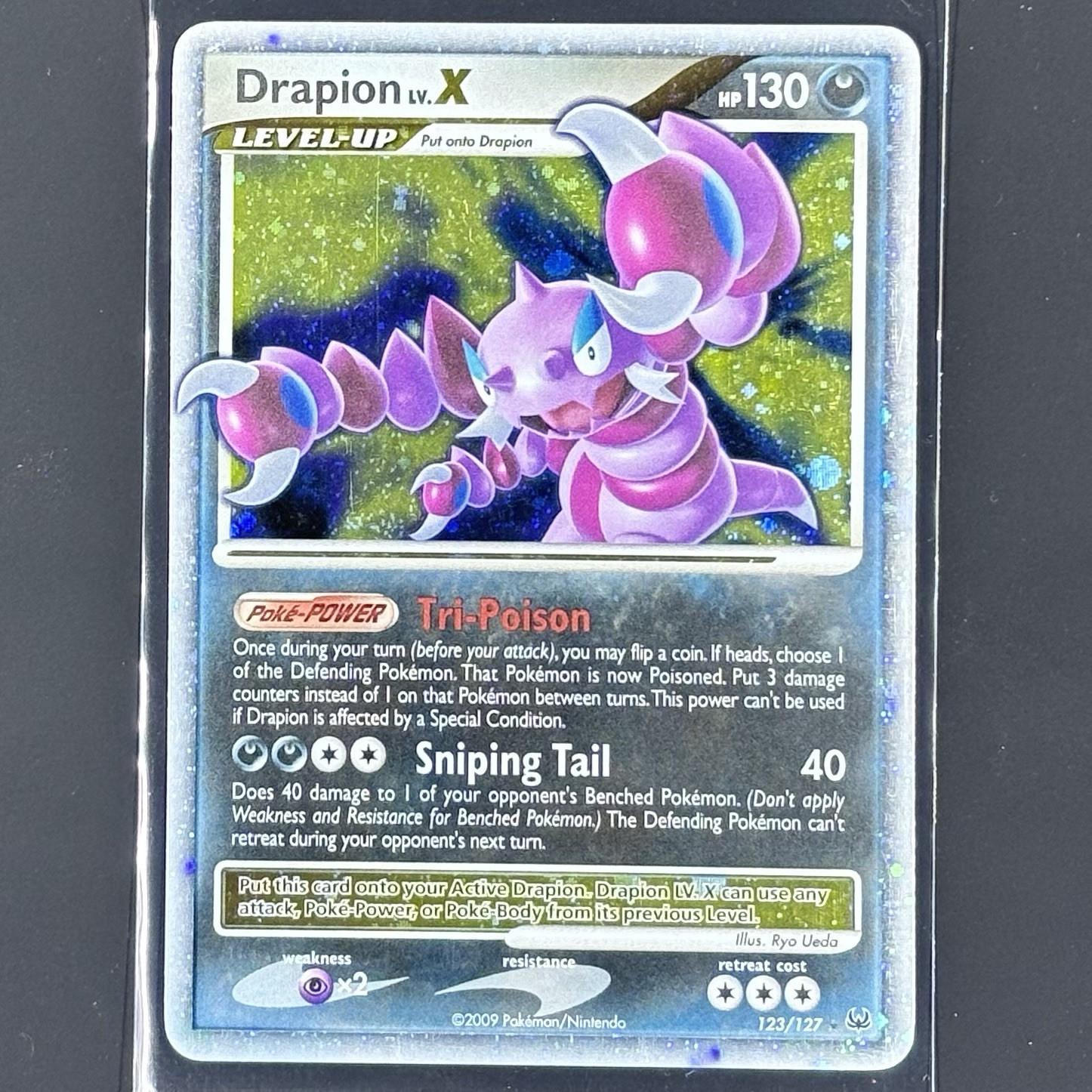 Drapion LV.X 123/127 Platinum Base Ultra Rare Holo Pokemon Card 2009 Level X LV