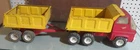 VINTAGE 1970s TONKA TOYS DUMP TRUCK w/MATCHING DUMP TRAILER PRESSED STEEL 1/16th