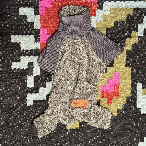 FITWARM Pets Turtleneck Thermal Sweater Dog Coat, Grey, Large