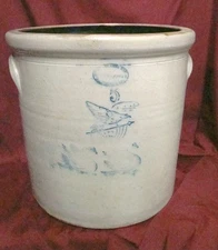 Salt Glazed Pottery Crock Gardiner Stoneware Gardiner ME