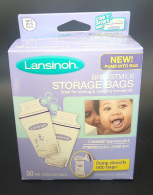 Lansinoh Breastmilk Storage Bags 50 Count BPA BPS Free Pump Directly Into Bags