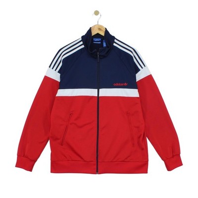 Adidas Track Jacket Mens Size L Blue Athletic Stripes Logo