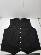 Wyoming Traders Men's Concealed Carry Vest Canvas Snap Black Size XL