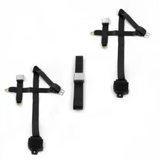 Ford Mustang 1971 - 1973 Airplane 3pt BK Retractable Bench Seat Belt Kit - 3 Be 