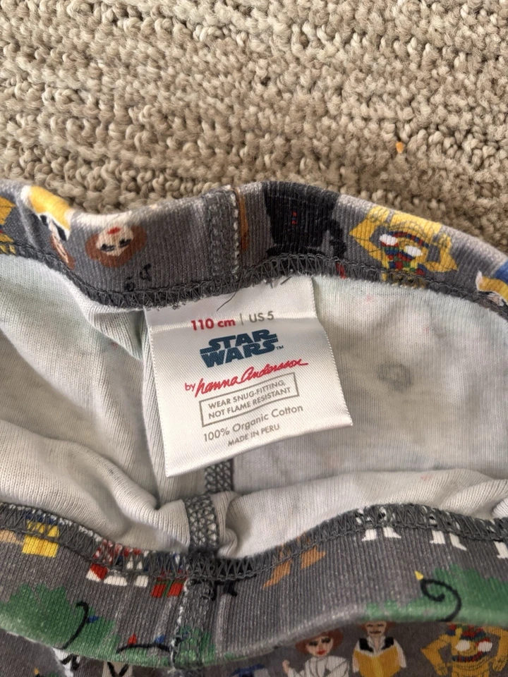 Star Wars Hannah Anderson Niño Pj Talla 5 R2-D2 En la Delantera 100% Algodón Foto 3 de 4