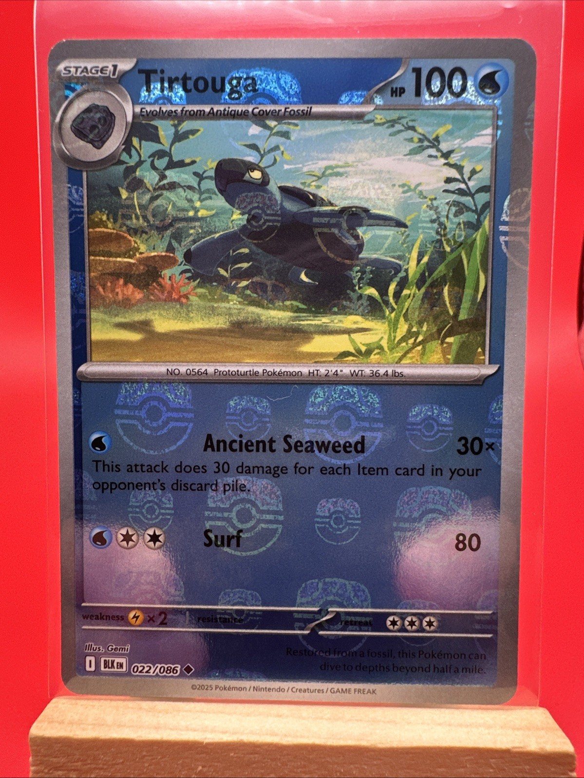 POKEMON TIRTOUGA MASTERBALL HOLO 022/086 BLACK BOLT NM CONDITION