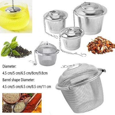 Kräuterkugel Tee Gewürzsieb Edelstahl Mesh Teekessel Verschluss Teefilter