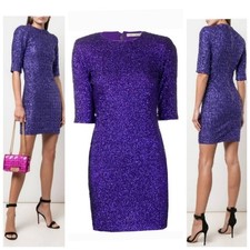Alice + Olivia Inka Sequin Mock-Neck Mini Dress Size 0 $660