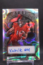 Xavier White #S-XW1 2024 Leaf Trinity Steel Iron Silver Texas Tech SN/6 AUTO