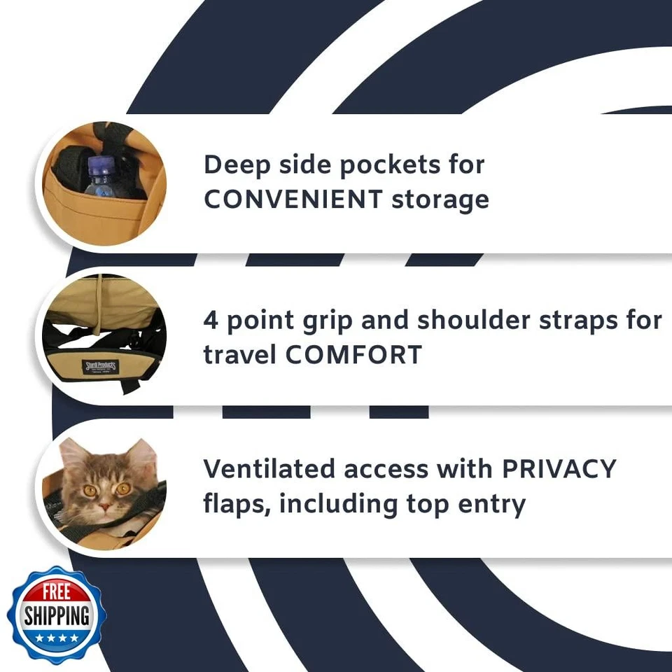 Transportador de viaje para mascotas SturdiBag XL: altura flexible para gato y perro lados suaves con Foto 3 de 4