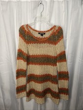 IMPRESS! Beige Orange Brown Long Sleeve Sweater Dress Size L