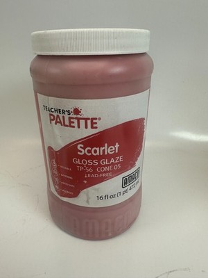 Amaco 36643A Teachers Palette Gloss Glaze - ''Scarlet''  16 fl.oz. Sealed Top