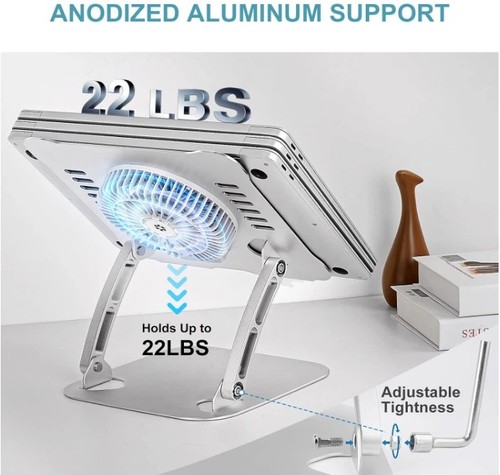 Soporte para laptop con ventilador base para laptop comoda altura ajustable New - Afbeelding 5 van 6
