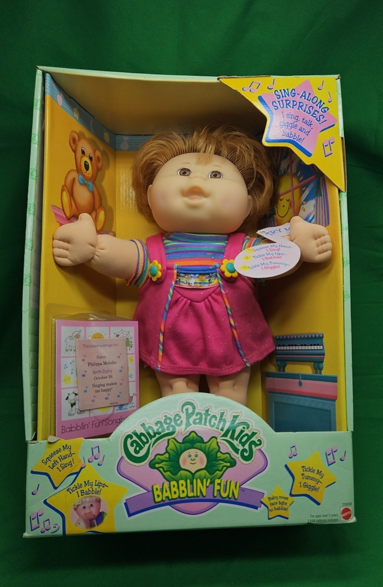 Cabbage Patch Kids 1998 Babblin Fun Sing Babble Giggle Claudine