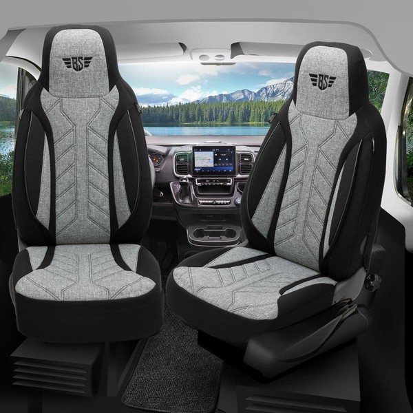 SitzbezüGe Passend FüR Niesmann Bischoff Flair 1080 L (Schwarz-Hellgrau)-image