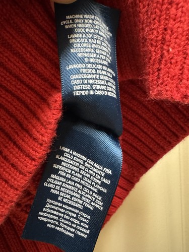 Polo by Ralph Lauren Unisex Kids Red Knit Sweater Vest Size 7, 100% Cotton - Picture 6 of 8