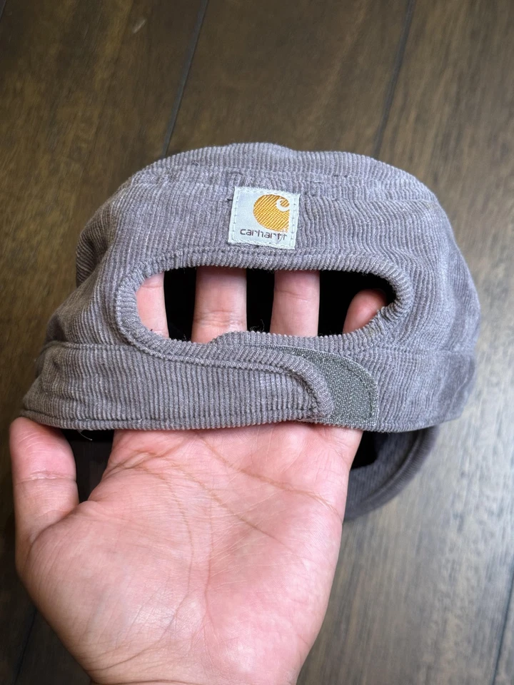 Sombrero Carhartt Gorra Correa Trasera Para Hombres Gris Pana Militar Cadete Parche Ropa de Trabajo Foto 4 de 4