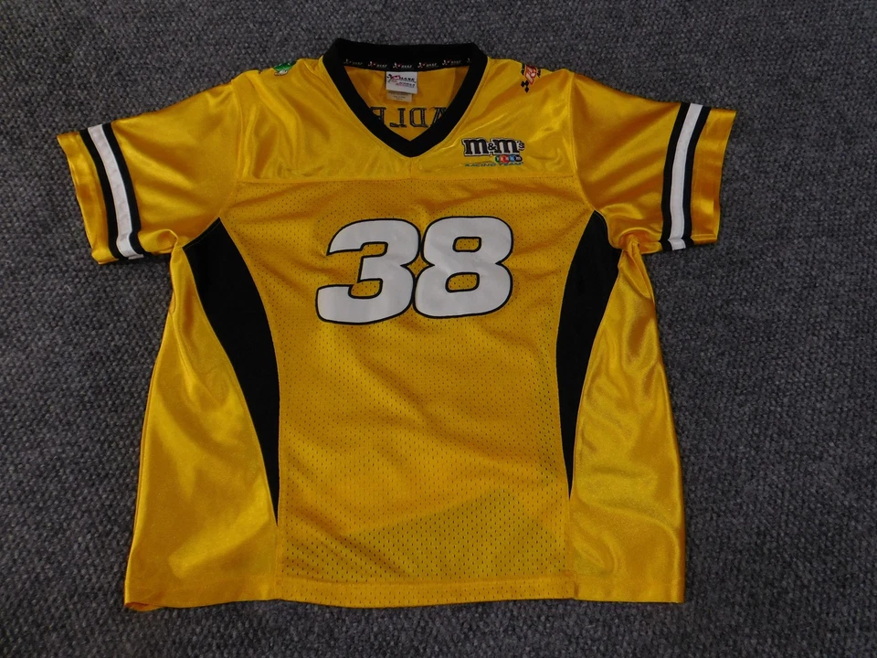 M&M's Racing Team Jersey Womens XL Yellow Mesh NASCAR Racing 38 Elliott Sadler - Image 2 of 4