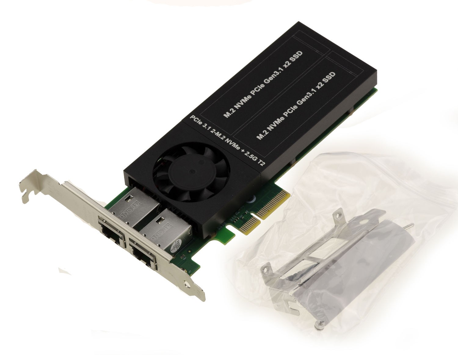 Carte PCIe double réseau 2.5G et double extension NVMe pour NAS
