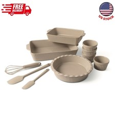 10-Piece Ceramic Bakeware Set - Taupe