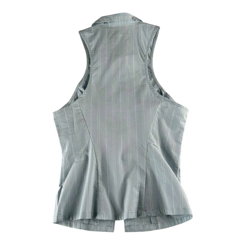 Urban Outfitters Fiesta Niña Camisa Chaleco 2XS Azul Claro Blanco Rayas Foto 4 de 4