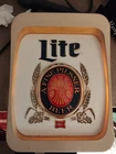 Vintage Miller Lite Beer Sign "A FINE PILSNER BEER" Mancave Ready