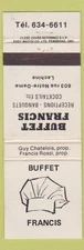 Matchbook Cover - Buffet Francis Lachine QC WEAR