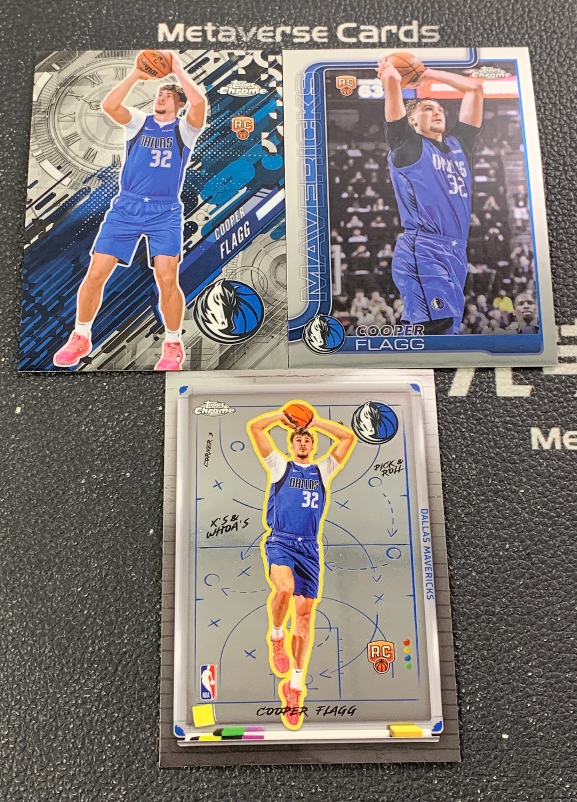 Lot3 2025-26 Topps Chrome Cooper Flagg RC Rookie Base Go Time X's & Whoa's