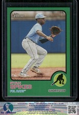 2022 Topps Heritage Minor League #177 Ryan Spikes Green Border SN /75 Rays 9.2A