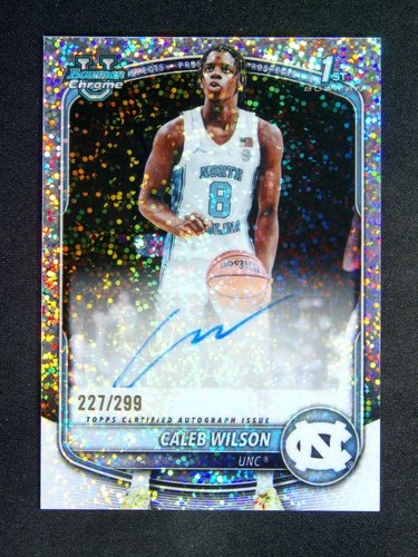 2025-26 Topps Bowman Chrome U. Caleb Wilson #CPA-CL Auto 1st Speckle /299