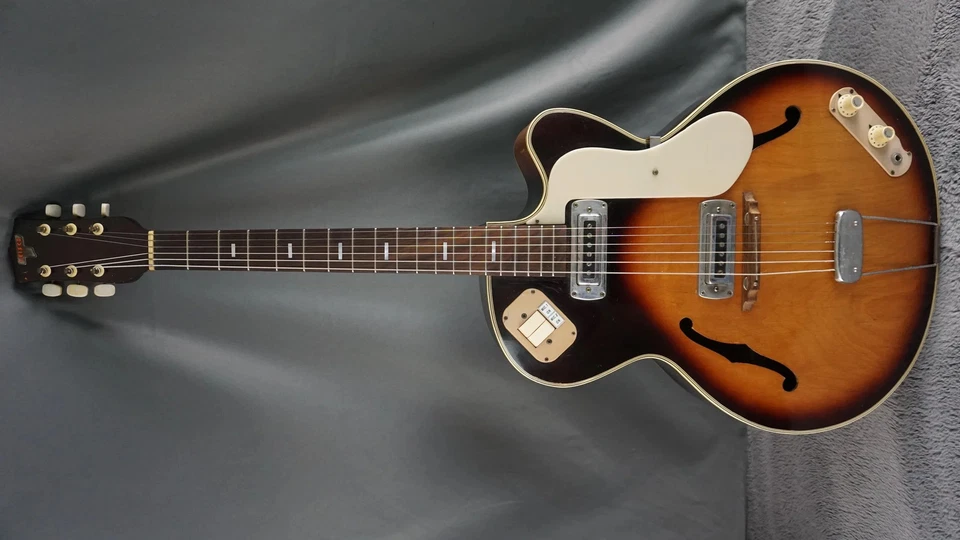 Teisco EP-14 1960 - Cuerpo hueco marrón ráfaga eléctrico Foto 2 de 4