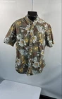 Reyn Spooner Men's Green Brown Floral Aloha Hawaiian Shirt Tailored Fit Cotton L