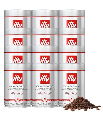 Illy Whole Bean Coffee Classico Medium Roast - Mild & Balanced - 100% Arabica -