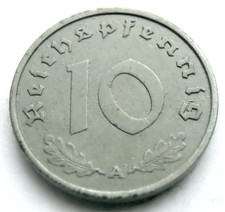 (696) GERMAN 3rd REICH 1940 A - 10  REICHSPFENNIG WWII COIN