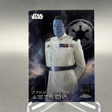 Admiral Thrawn Aurebesh 01/10 Mustafar Black Refractor 2025 Star Wars Chrome