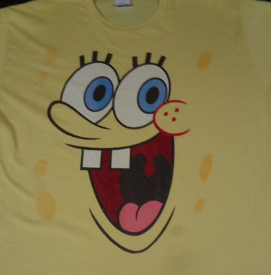 NICKELODEON SPONGEBOB SQUAREPANTS GIANT FACE YELLOW 2XL T-SHIRT L564