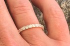 Rose Gold Plated 3mm Round Cut Stackable Eternity Bridal Band Ring .925 Size 4 — photo 6