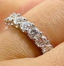 2.50CT Round Cut Natural Diamond Full Eternity Band Ring 14k White Gold H/VS1