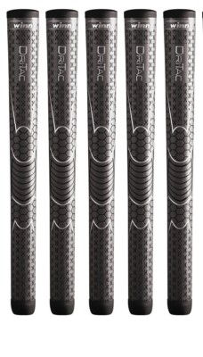 Set of 5 - Winn Dri-Tac Oversize Grip - Gray (7DT-DG) | eBay