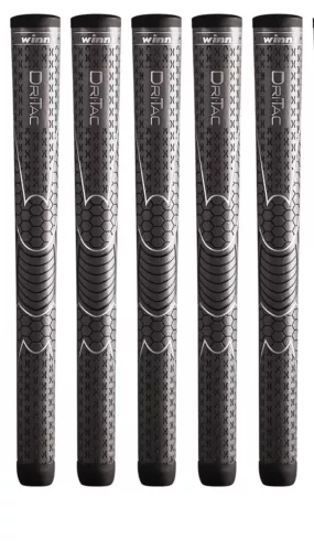 Set of 5 - Winn Dri-Tac Oversize Grip - Gray (7DT-DG)