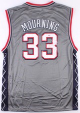Alonzo Mourning Signed New Jersey Americans Throwback 1967 ABA Jersey (PSA COA)