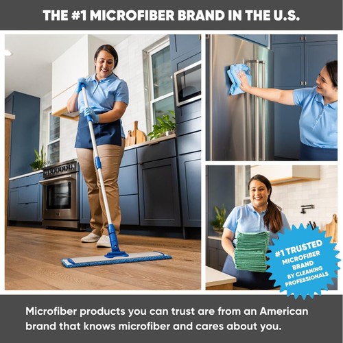 24" Microfiber Mop System Clean & Dust Hardwood Laminate & Tile Floors Reusable - Picture 7 of 7